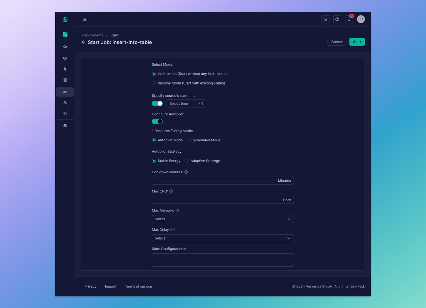 Start Job (Dark)