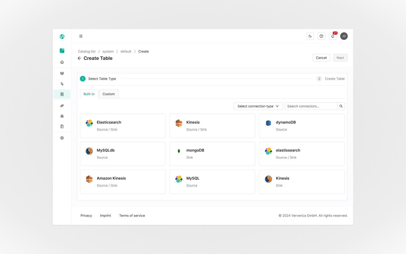 Create Table (Light)